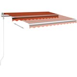 vidaXL Ročno zložljiva tenda z LED lučmi 3,5x2,5 m oranžna in rjava | Shoptok.si