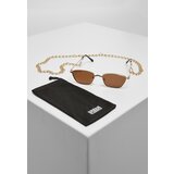 Urban Classics Accessoires Kalymnos Chain Sunglasses Gold/Brown Cene