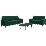  2-dijelni set sofa s jastucima tamnozeleni baršunasti Cijene