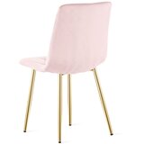  Stolica LIBRA - svijetlo ružičasti baršun / zlatne noge x 3 | shoptok.hr