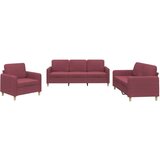  3-dijelni set sofa s jastucima crvena boja vina od tkanine | shoptok.hr
