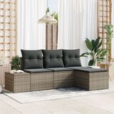  Set od 4 komada vrtnih kauča s jastuком siva poli ratan | shoptok.hr