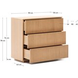 Kave Home Komoda v hrastovem dekorju v naravni barvi 90x79x50 cm Helvine – | Shoptok.si