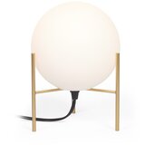 Kave Home Stolna lampa sa staklenim sjenilom u bijelo-zlatnoj boji (visina 22 cm) Seina - Cijene