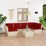 The Living Store Vrtna garnitura iz palet 7-delna z blazinami smrekovina - Vrtna Sedežna Garnitura, (21474724) | Shoptok.si