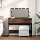 vidaXL Toaletni stolić s LED svjetlima smeđa boja hrasta 100x40x120 cm Cijene