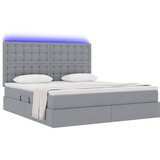  LED krevet za pohranu s madracem Svjetlosiva 180 x 200 cm 204 x 180 x 128 cm | shoptok.hr