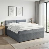  Boxspring krevet s madracem Tamnosiva 200 x 200 cm Baršun | shoptok.hr