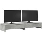  Stalak za monitor ladicama siva boja betona 100x27x15 cm drveni | shoptok.hr