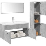  4-dijelni set kupaonskog namještaja siva boja betona drveni | shoptok.hr