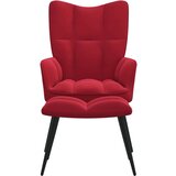  Stolica za opuštanje s osloncem za noge boja vina baršunasta | shoptok.hr