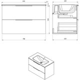 Sapho Zidni ormarić bez umivaonika u dekoru hrasta u prirodnoj boji 80x52 cm Cirasa – | shoptok.hr