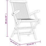  Sklopive vrtne stolice 8 kom sive 56x61x89 cm masivna tikovina | shoptok.hr