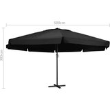  Vrtni suncobran s aluminijskom šipkom 500 cm crni | shoptok.hr