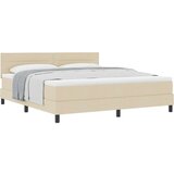  Postelja z vzmetnico z vzmetnico krema 180 x 200 cm blago, (5000126152) Slike