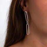  Viseće naušnice s izduženim člancima, srebrne boje | shoptok.hr