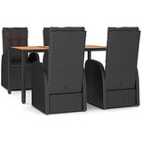  5-dijelni vrtni blagovaonski set s jastucima od poliratana crni | shoptok.hr