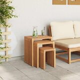  Vrtni bočni stol 3 pcs Smeđa 33 x 44,5 x 51 cm Čvrsto teak drvo | Eponuda.com