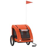 Prikolica za bicikl za ljubimce narančasta od tkanine i željeza | shoptok.hr