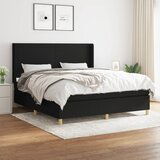 vidaXL Box spring postelja z vzmetnico črna 180x200 cm blago Cene