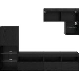 TV stenske enote 6 pcs Črna Orehovina Konstruiran les, (5000112846) | Shoptok.si