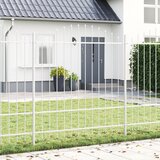 vidaXL Panel ograde sa šiljkom Bijela Čelik obložen prahom Cijene