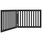  Vrata za pse s 2 panela sklopiva crna 160 cm od drva topole | shoptok.hr