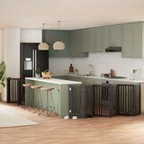 vidaXL Ograda za pse z vrati zložljiva 15 panelov črna 750 cm les | Shoptok.si