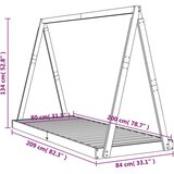  Za dječji krevet crni 80 x 200 cm od masivne borovine | shoptok.hr