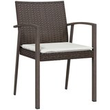 vidaXL Set 3 Rjava PE ratan in jeklo Srednja Vzdržljiv Zunanji stol, (22087671) | Shoptok.si