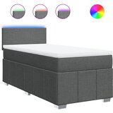 Maison Chic Box spring postelja - Vzmetna postelja z vzmetnico temno siva 100x200 cm blago SL5451, (21905000) | Shoptok.si