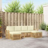  Set vanjskih sofa 6 pcs Bijela i krem 253 x 122,5 x 73 cm | shoptok.hr