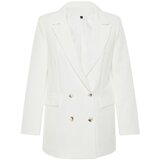 Trendyol White Oversize Lined Buttoned Woven Blazer Jacket | Shoptok.si