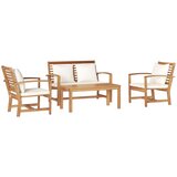  Sjedeća garnitura za vrt 4 pcs Prirodna Čvrsto teak drvo | Eponuda.com