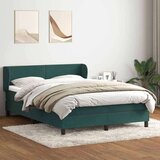 Box Spring krevet s madracem tamno zeleni 160x220 cm baršun | shoptok.hr