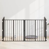  Vrata za pse 4 pcs Crna 80 x 80 cm Cinkani čelik | Shoptok.si