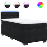  The Living Store Box spring postelja z vzmetnico črn 90x190 cm žamet - Box Spring Postelja, (21492210) | Shoptok.si