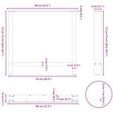  Noge za blagovaonski stol antracit boje 2 kom 80 x (72-73) cm čelik | shoptok.hr