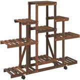  Stalak za cvijeće s kotačima 110x25x101 cm od masivne jelovine | shoptok.hr