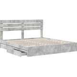  Krevet s od storage s uzglavljem Betonski sivi 180 x 200 cm | shoptok.hr