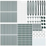 vidaXL Stebri za ograjo 52 kosov Zeleni Ø32 mm 170 cm Galvanizirano jeklo | Shoptok.si