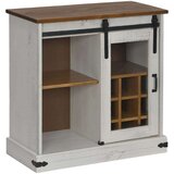 vidaXL Bivak HALDEN z drsnimi vrati Bela 80x40x80 cm Masivni les | Shoptok.si