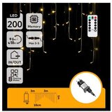 Aigostar led spoljašnji lanac lampica 200xLED/6W/230V/8 funkcija 3x1m IP44 topla bela + daljinski upravljač | Eponuda.com