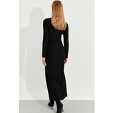 Cool & Sexy Women's Black Buckled Wraparound Maxi Dress | Eponuda.ba