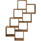 vidaXL Stenska kockasta polica iz starega lesa 90x15x119,5 cm | Shoptok.si