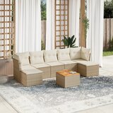 Maison Chic Seti vrtnega pohištva - Vrtna garnitura - Vrtni pohištvo set 8-delna z blazinami bež poli ratan, (21799535) | Shoptok.si
