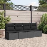  4-dijelni set vrtnih sofa od poliratana s jastucima crni | shoptok.hr