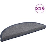  Prostirke za stepenice 15 kom 56x17x3 cm svijetlo sive i plave poluokrugle | Shoptok.si
