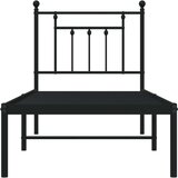 vidaXL Metalni okvir za krevet s uzglavljem crni 75x190 cm | shoptok.hr