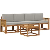  Set vanjskih sofa 5 pcs Prirodna i svjetlosiva Poliester | shoptok.hr